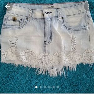 Vintage 80s Coca Cola Denim Mini Skirt Womens S Blue Jean Waist 27"